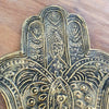 Brass Decorative Plate Featuring Large Hand Fatimah Motif (W)