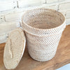 Rubbish Bin Rattan with Lid