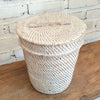 Rubbish Bin Rattan with Lid