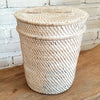 Rubbish Bin Rattan with Lid