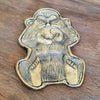 Brass Decorative Plate Featuring Monkey Close Eyes Motif