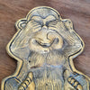 Brass Decorative Plate Featuring Monkey Close Eyes Motif