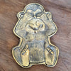 Brass Decorative Plate Featuring Monkey Close Eyes Motif