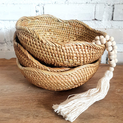 Natural Flower Rattan Bowl