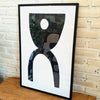 New Black&White Painting In Frame (Black Large)