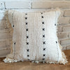 Black Cross Stitch Pattern Motif Cushion With Fringe