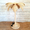 Standing Rattan Lamp with Palm Tree Design