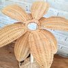 Standing Rattan Lamp with Palm Tree Design