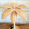 Standing Rattan Lamp with Palm Tree Design