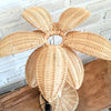 Standing Rattan Lamp with Palm Tree Design