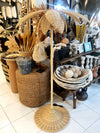 Standing Rattan Lamp with Palm Tree Design