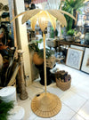 Standing Rattan Lamp with Palm Tree Design