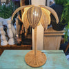 Standing Rattan Lamp with Palm Tree Design