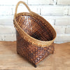 Set 3 Oval Whitewash Bamboo Basket