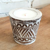 Wooden Line Triangle with Zigzag Carved Candles