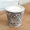 Wooden Line Triangle with Zigzag Carved Candles