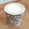 Wooden Line Triangle with Zigzag Carved Candles