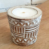 Wooden Line Zigzag Carved Candles