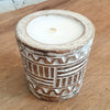 Wooden Line Zigzag Carved Candles