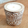 Wooden Line Zigzag Carved Candles