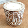 Wooden Line Zigzag Carved Candles