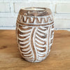 Leaves Wooden with Zigzag Carved Candles