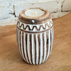 Line Wooden with Zigzag Carved Candles