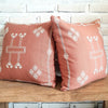 Embroided Motif On Pink Cotton Cushion