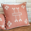 Embroided Motif On Pink Cotton Cushion