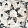 New Flowers Black Woven Rattan Plates with Dot Set of 3