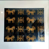 Golden Horses and Geometric Patterns Photo Frame