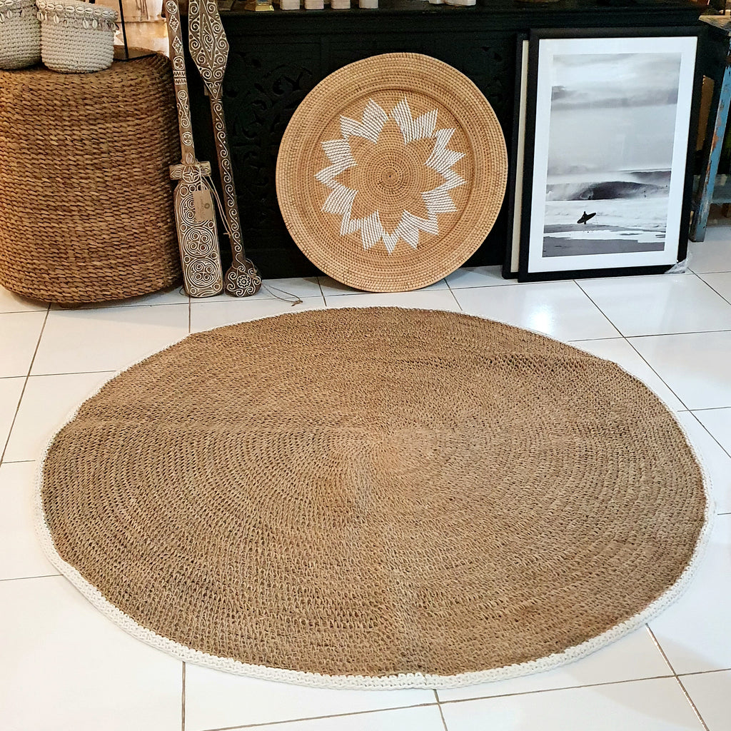 Round Knitted Natural Straw Grass Floor Mats – Canggu & Co