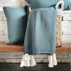 New Multi-colors Cotton Throw with White Tassel