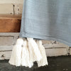 New Multi-colors Cotton Throw with White Tassel