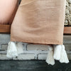 New Multi-colors Cotton Throw with White Tassel