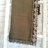 Cotton Throw Two Tone With Hand Stitched Detail and Fringe Edge