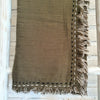 Cotton Throw Two Tone With Hand Stitched Detail and Fringe Edge