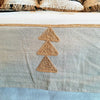 Beige and Golden Brown Embroided Throw With Tassel