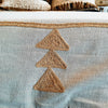 Beige and Golden Brown Embroided Throw With Tassel