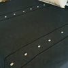 Black Throw with Linear Stitching and Shell Button Details