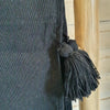 Black Throw with Linear Stitching and Shell Button Details