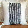 Black Striped Motif Cushion With Tassel