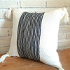 Black & White Striped Motif Cushion With Tassel