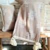 New Geometric Pattern Cotton Throw With Tassel