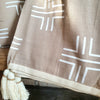 New Geometric Pattern Cotton Throw With Tassel