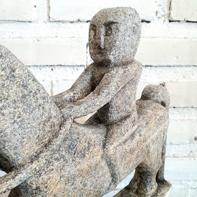 Stone Horseman With Stand