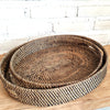 Aldine Oval Rattan Tray with Handle (W)