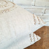 Natural Linen Cotton Cushion With Cowrie Shells