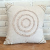 Natural Linen Cotton Cushion With Cowrie Shells