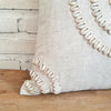 Natural Linen Cotton Cushion With Cowrie Shells